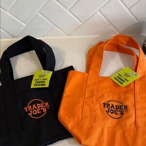 Trader Joe's Kids Canvas Tote Bag Set - Black and Orange